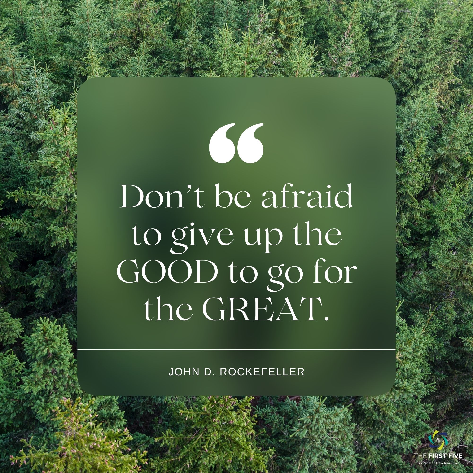 Give Up The Good For Great