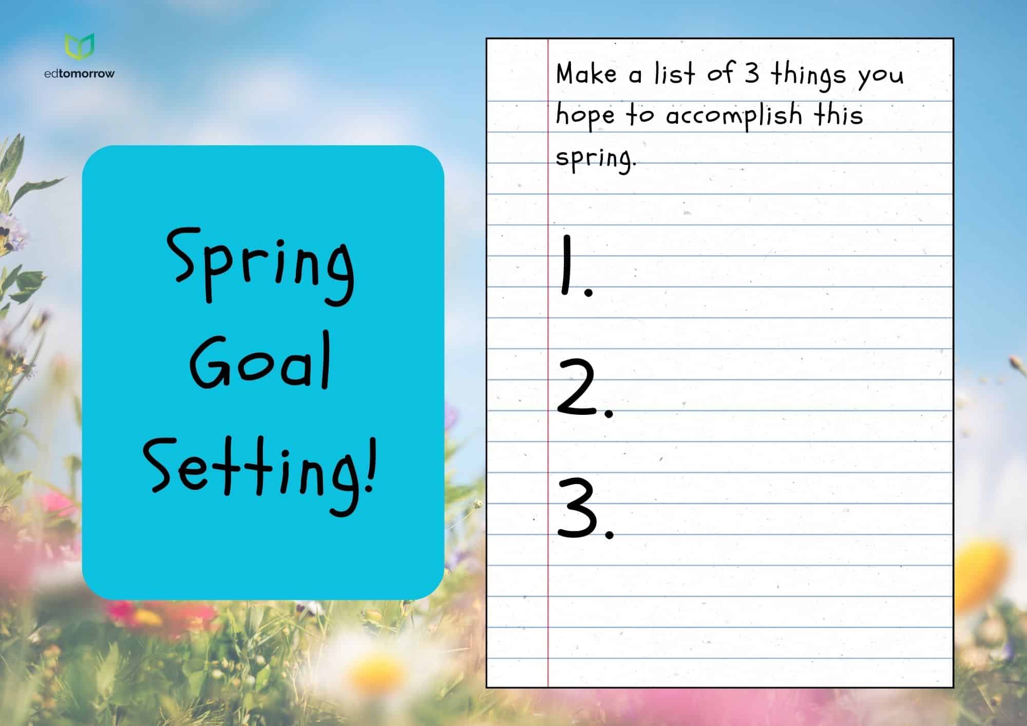 Spring Semester Goals Spring Goals Setting - First Five PLUS