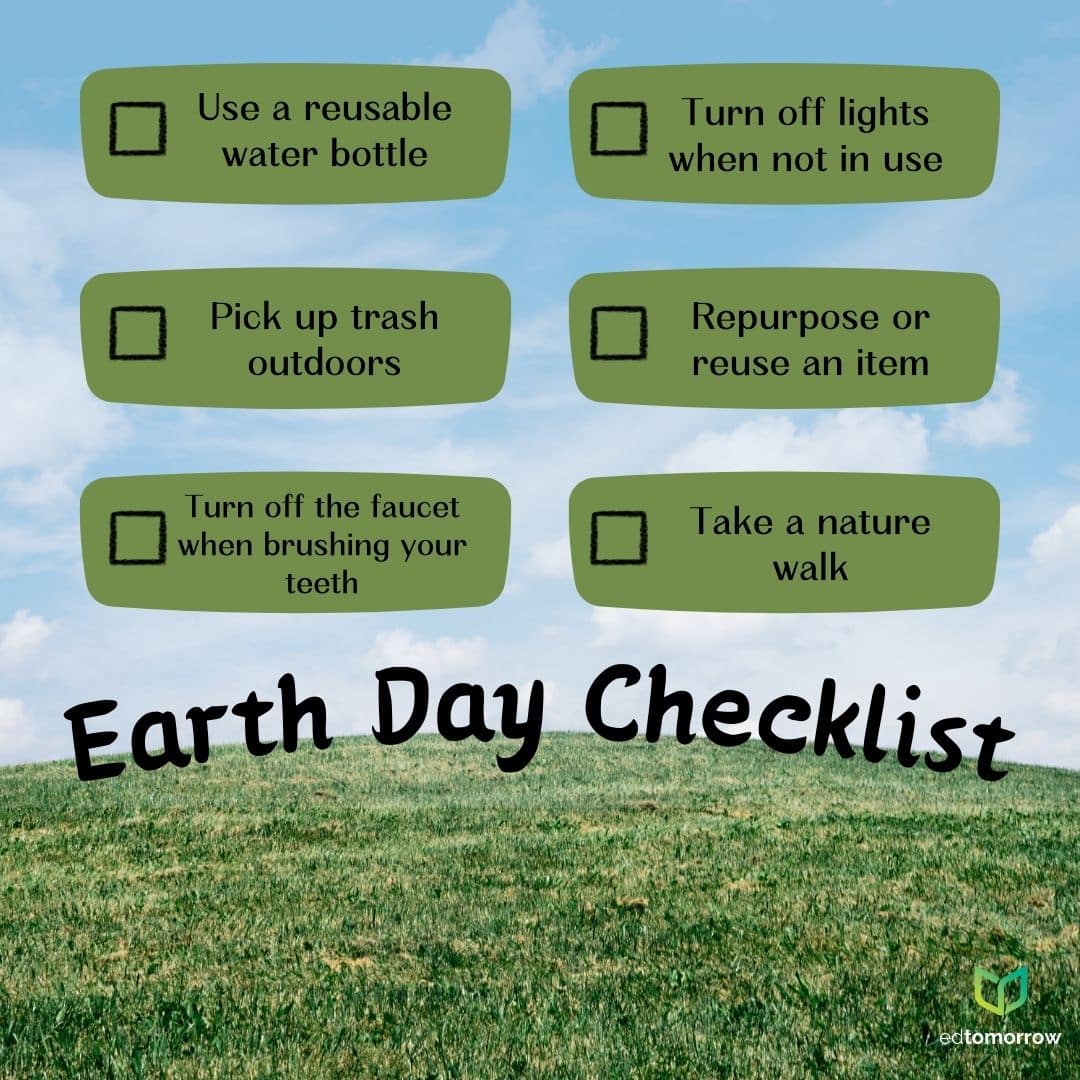 Earth Day Checklist - First Five PLUS