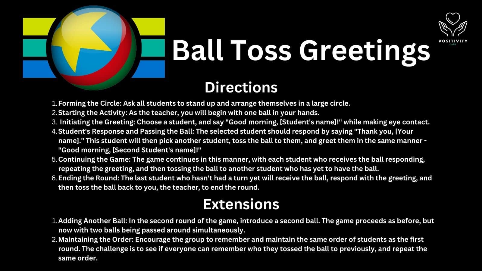 Ball Toss Greetings Activity