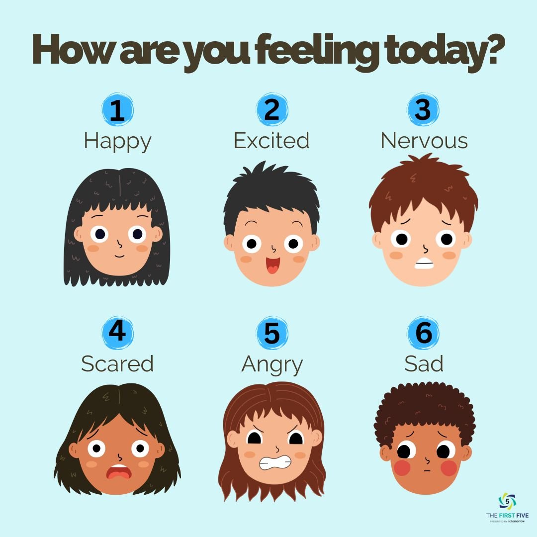 Emotions Chart 6 Kids Check In