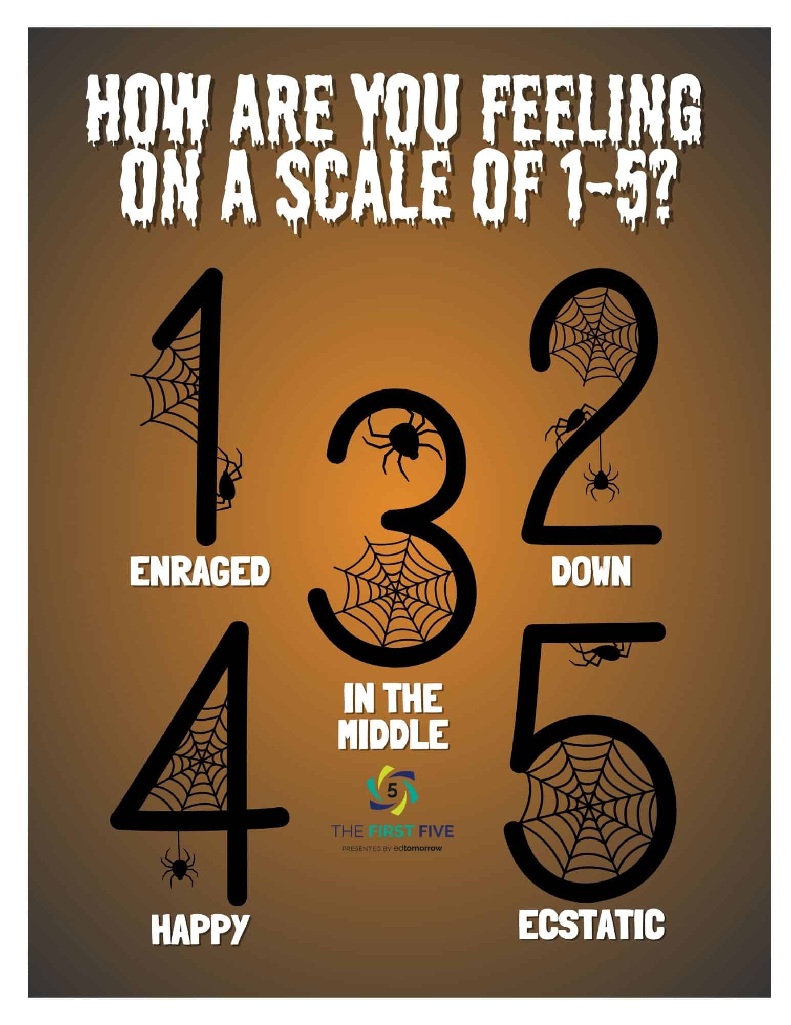 Emotions 1 to 5 Spiderweb Check In