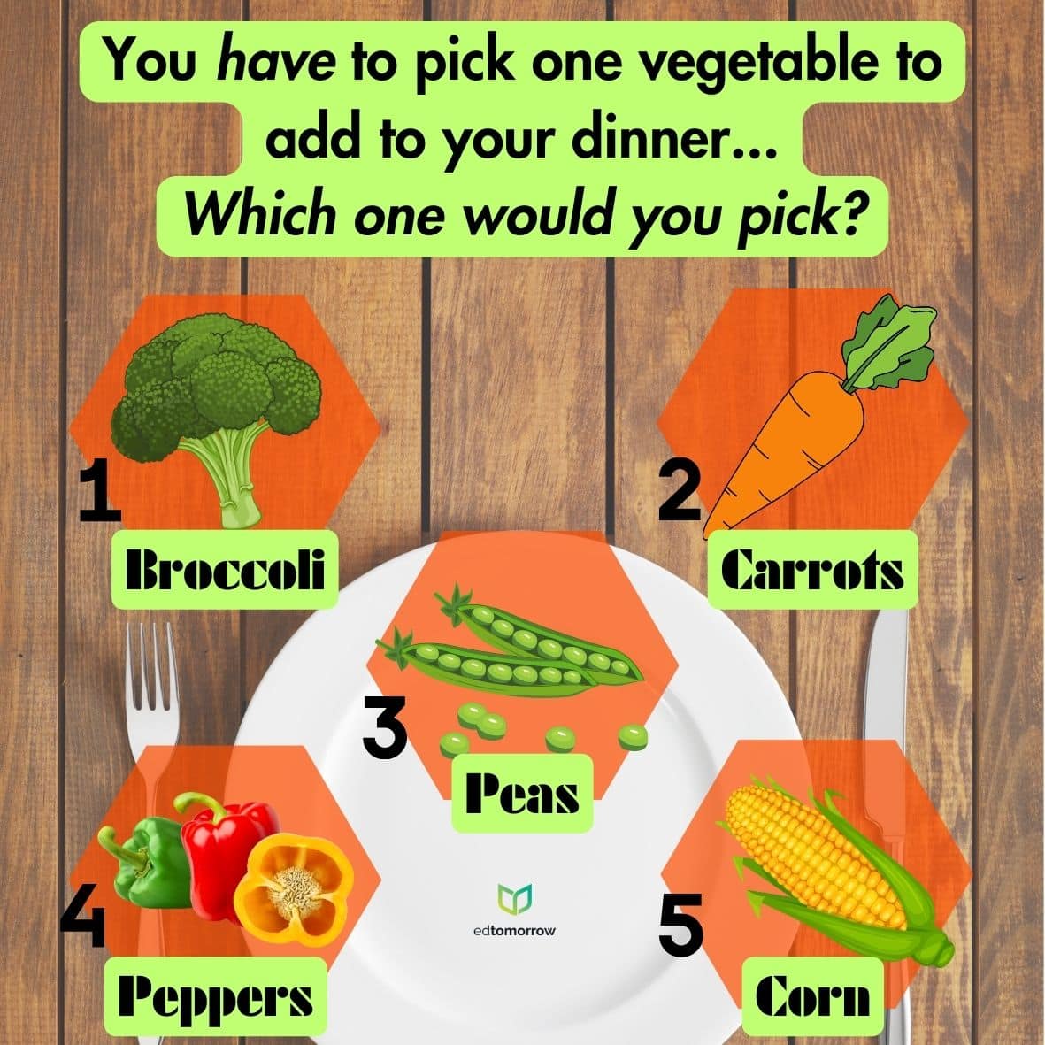 One Veggie For Dinner
