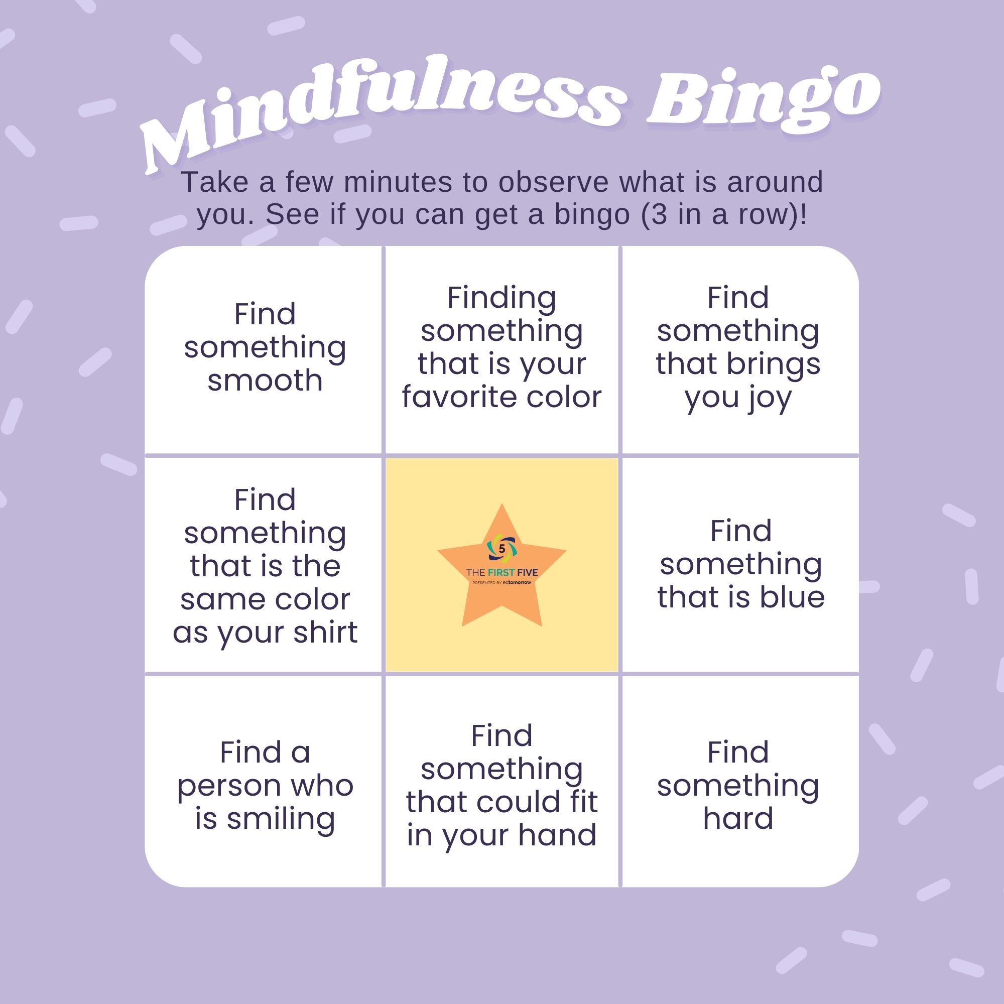 Mindfulness Bingo Classroom Observation