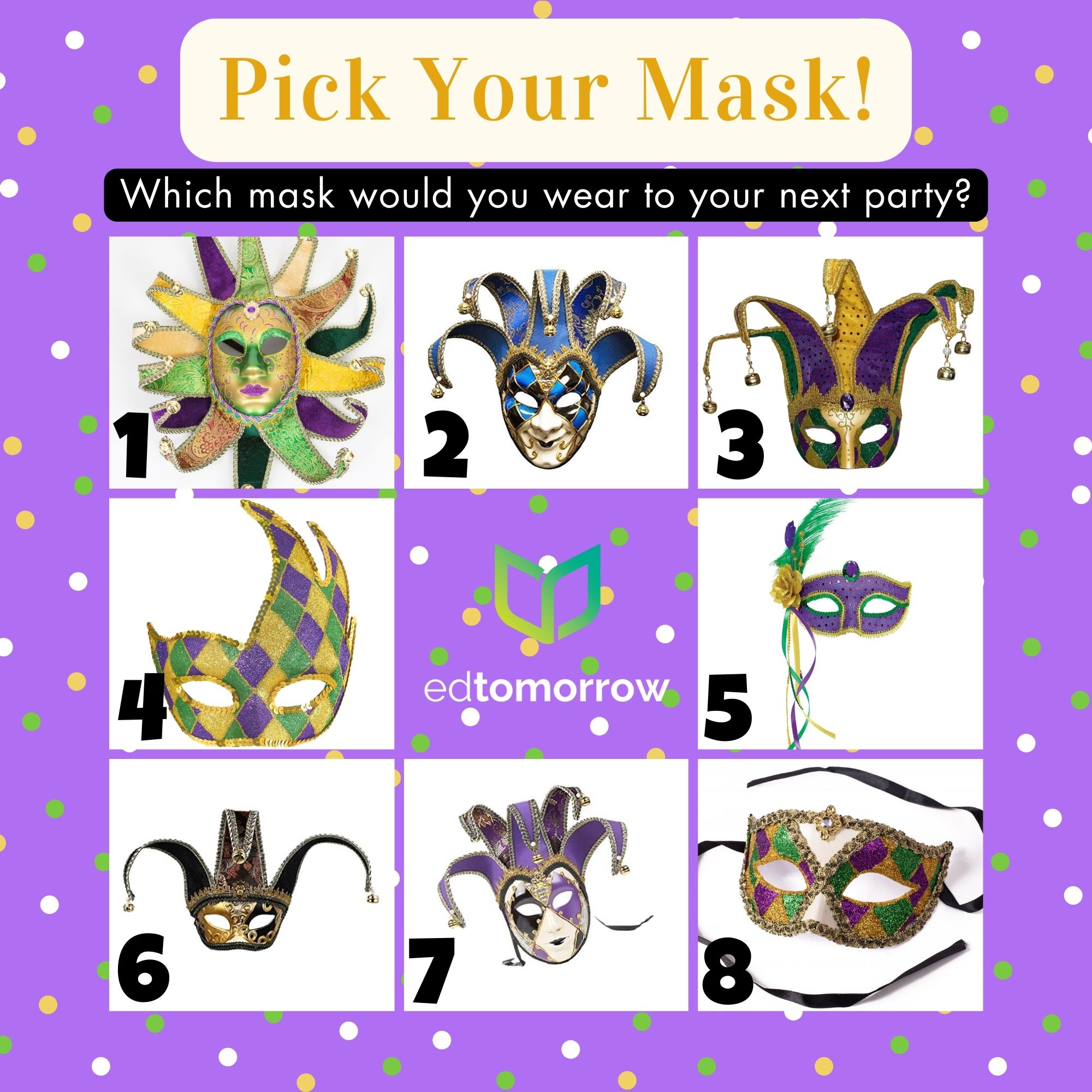 Pick a Mardi Gras Mask