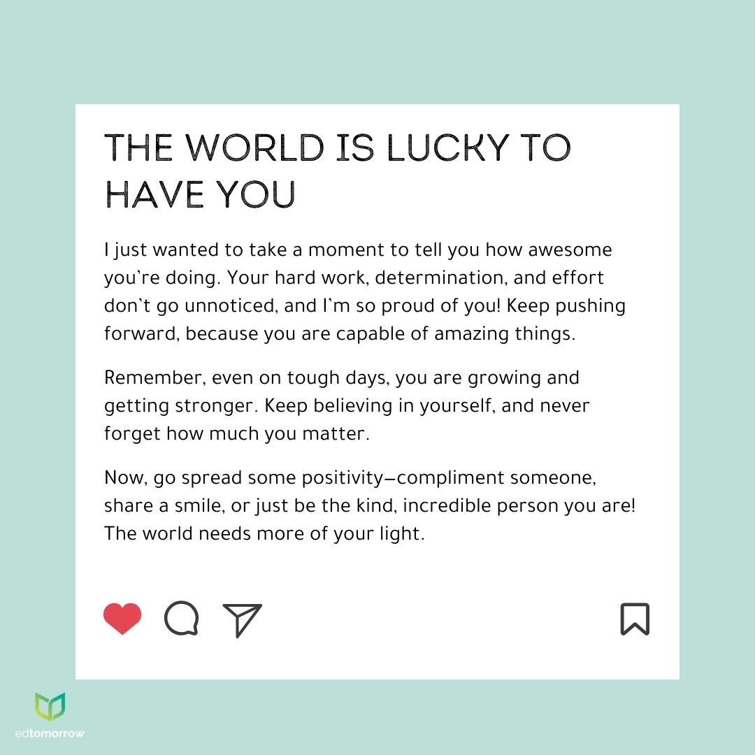The World is Lucky to Have You