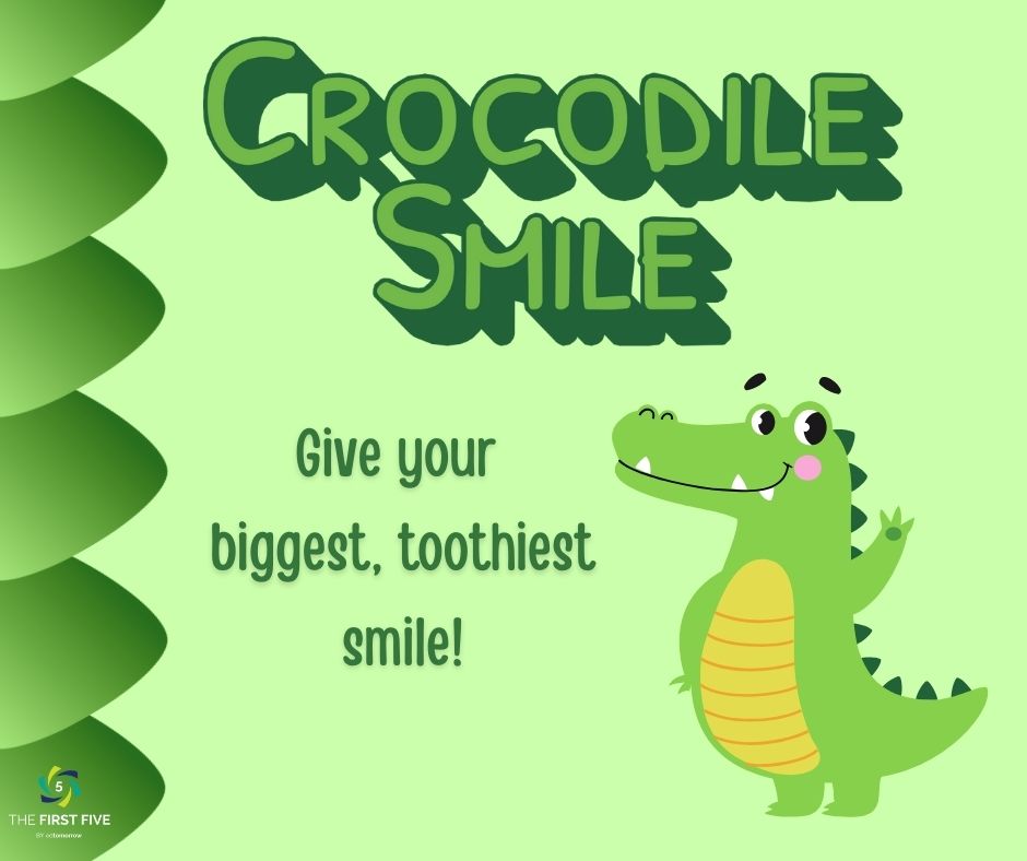 Green Cute Crocodile Smile