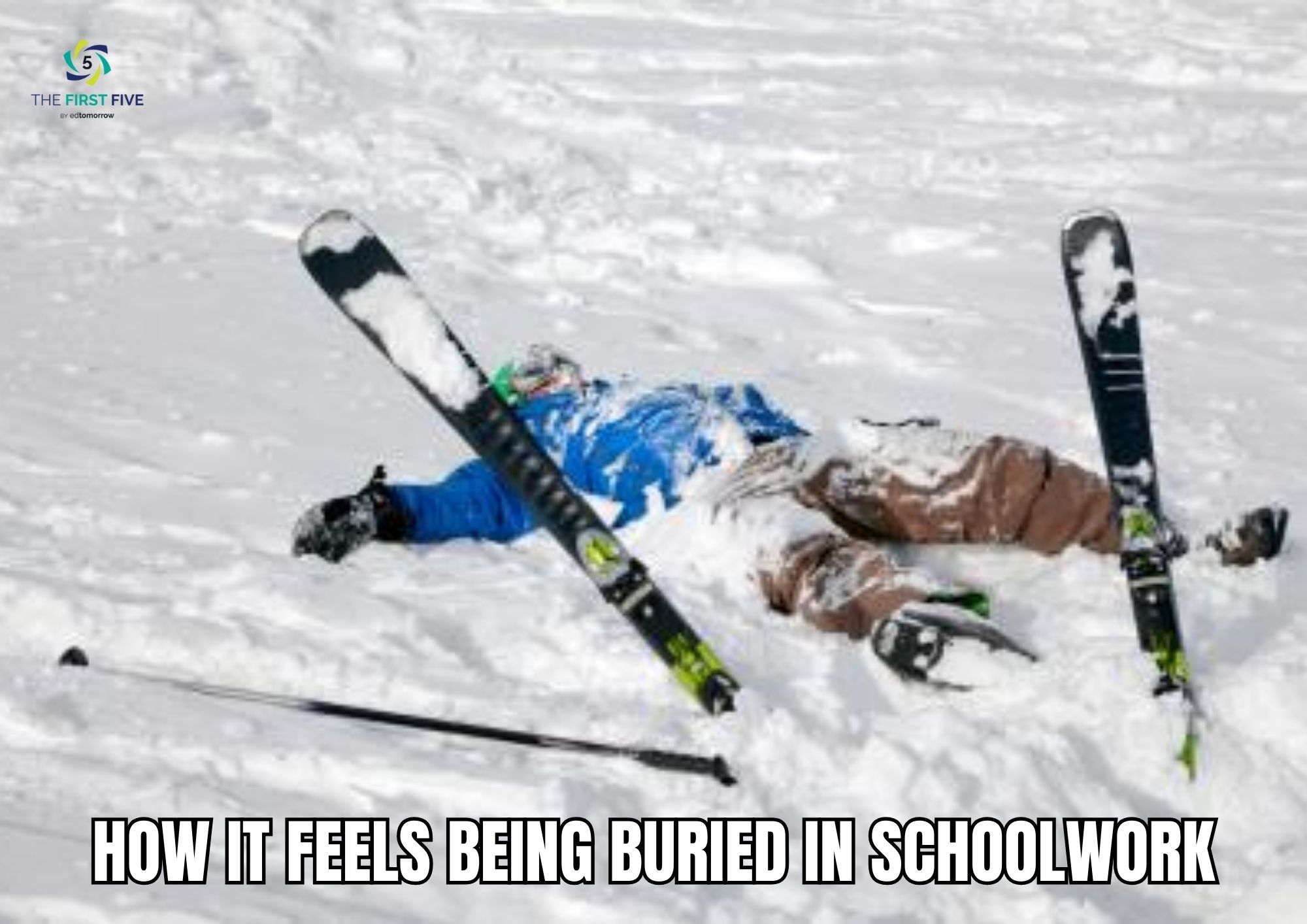 Skiing Schoolwork Buried