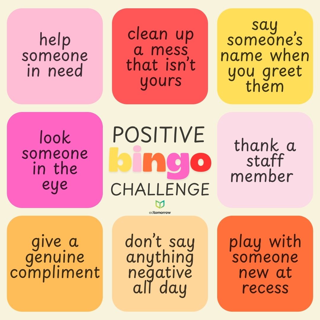 Positive Bingo 8 Challenges