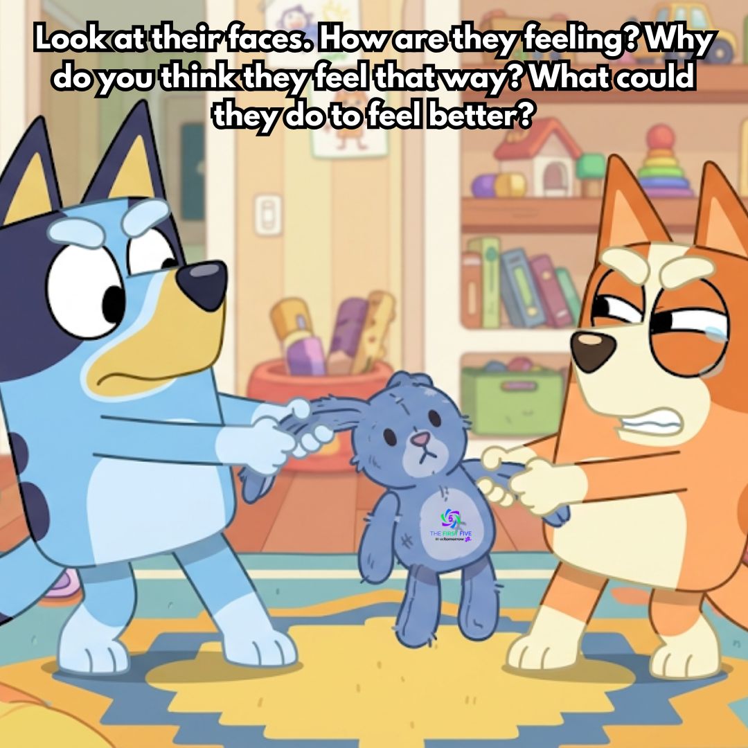 Bluey and Bingo Fighting
