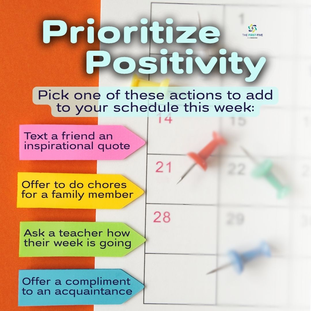 Prioritize Positivity Calendar Schedule