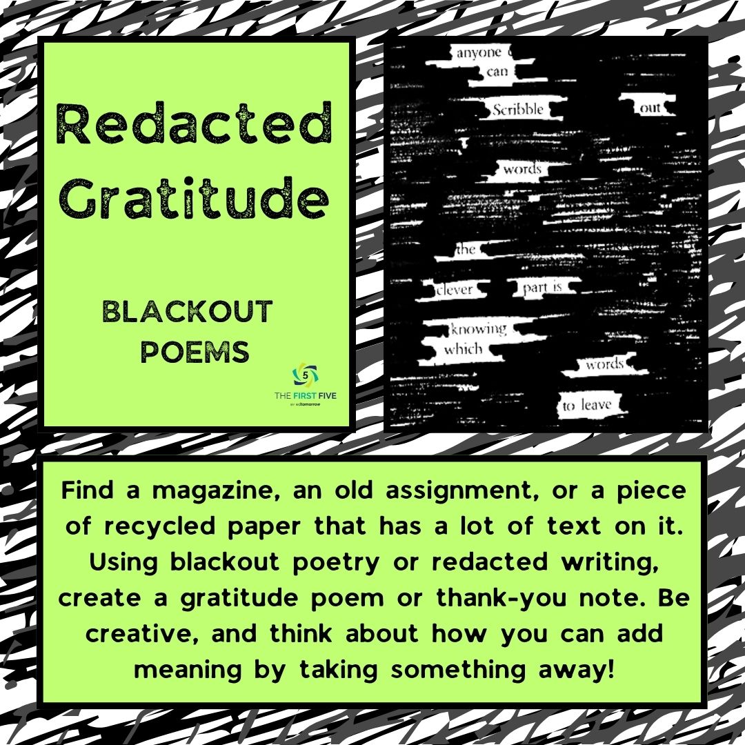 Redacted Gratitude Blackout Poem