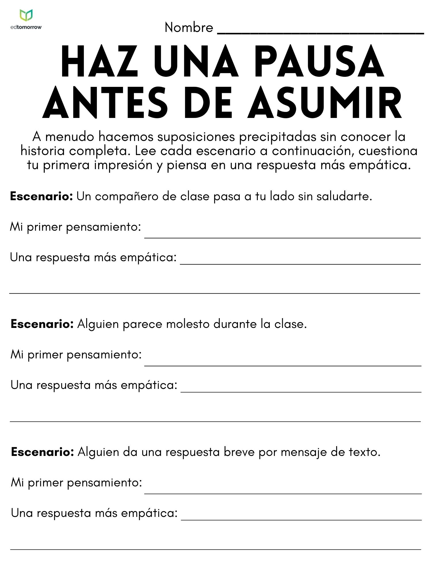 Haz Una Pausa Antes de Asumir