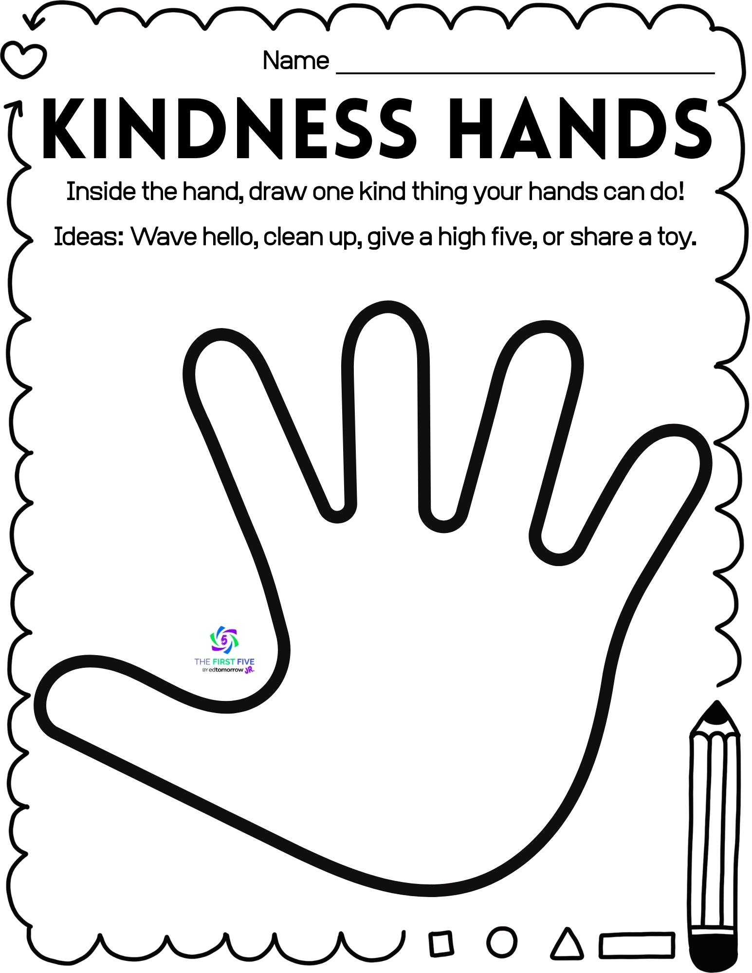 Kindness Hands Worksheet