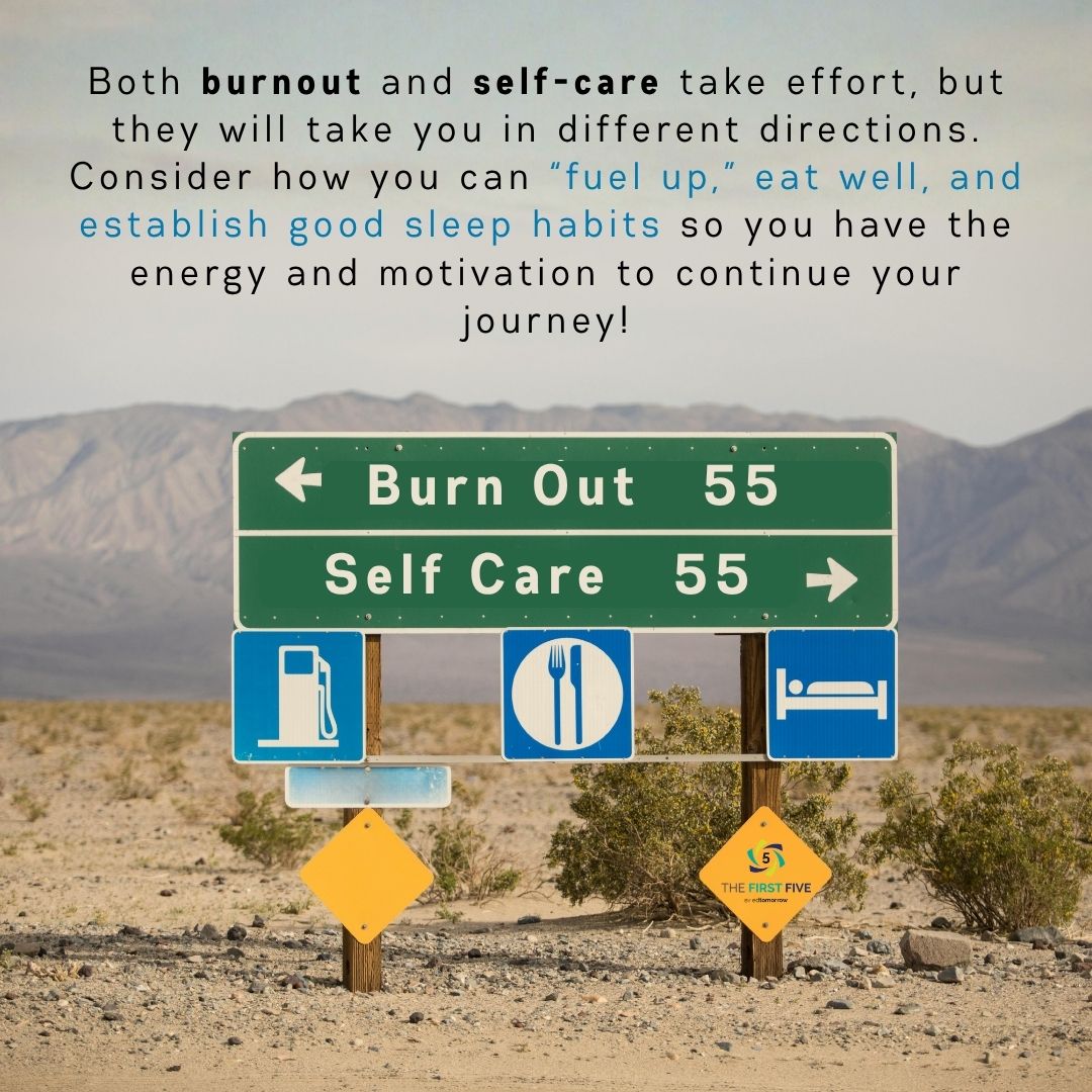 Burnout Self-Care Road Sign